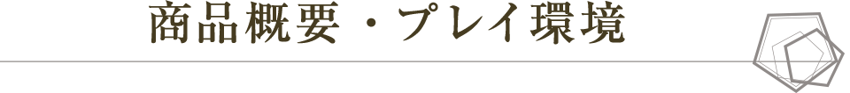商品概要・プレイ環境