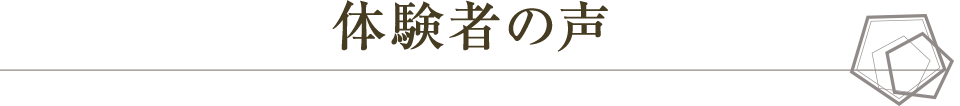 体験者の声